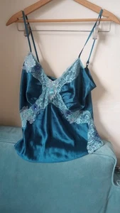 Top Bisou Bisou Vintage Camisola Talla 8 Fairy Mermaidcore Satén Encaje Cuentas Y2K - Imagen 1 de 4