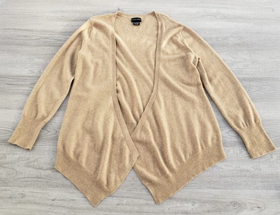 Sutton Studio 100% Cashmere Open Front Cardigan Sweater Size XL Tan Beige - Image 1 of 4