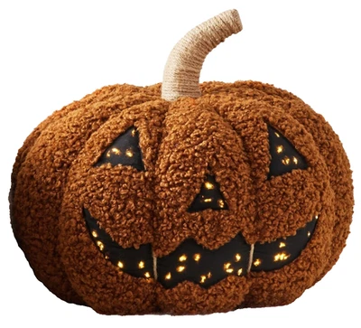 NUEVO Almohada de calabaza Pottery Barn Light Up Jack O Lantern naranja, 15 x 11", naranja Foto 1 de 4