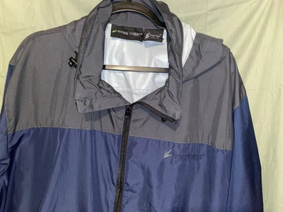 Jaqueta de chuva Frog Toggs Windbreaker tamanho XL-XXL masculina azul cinza caminhada peixe - Imagem 1 de 4