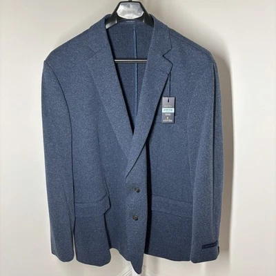 Abrigo deportivo Stafford grande y alto 56 largo elástico textura de temporada azul marino HB para hombre Foto 1 de 4