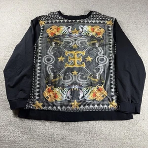 Enyce Designer Logo Langarm Sweatshirt Schwarz Herren Größe 4XL - Bild 1 von 7