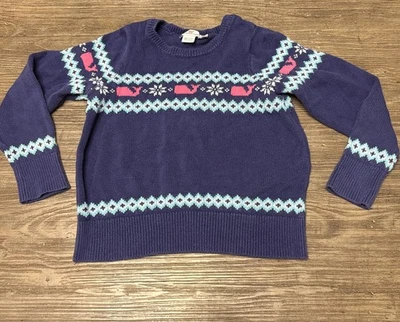 Suéter Vineyard Vines Niñas Púrpura Ballena Algodón Isla Ballena Clásico Talla S Foto 1 de 4