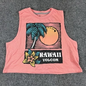Volcom Hawaii Womens Sz XS Tank Top, Cropped, Pink W/Print, Lightweight - Picture 1 of 6