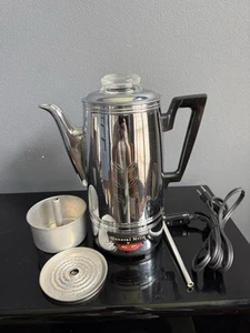 Vintage GENERAL MILLS Coffee Percolator Maker Model GM-8-A Pyrex Top Works - Picture 1 of 8