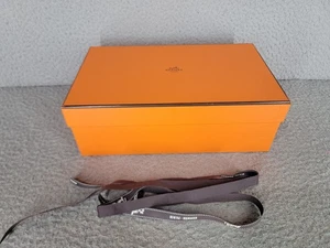 Hermes Authentic Shoe Box Orange Empty Gift Box 11in*6.25in*4in With Ribbon - Picture 1 of 20