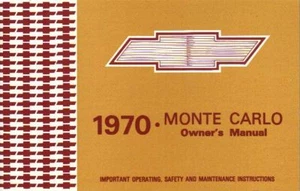 Chevrolet Monte Carlo/SS 1970 manual del propietario - Imagen 1 de 1