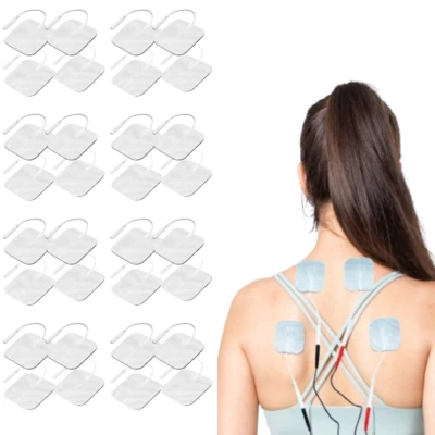 32 Square Clear Tens Electrode Pads Self-Adhesive Electrodes for Tens Machines - Image 1 of 4
