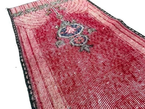 TRIBAL VINTAGE BOHO HANDGEKNÜPFT OUSHAK WOLLE HANDGEFERTIGT TÜRKISCH ANTIK EINGANGSTEPPICH - Bild 1 von 10