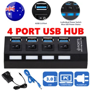 4 Port 3.0 USB HUB High Speed Splitter Extender Cable Adapter Multiport for Win - Picture 1 of 12