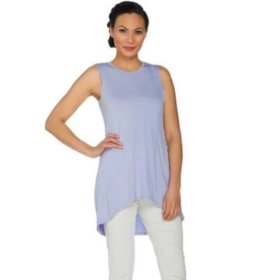 Camiseta sin mangas LOGO Layers de Lori Goldstein talla S de punto a rayas con dobladillo alto-bajo Foto 1 de 3