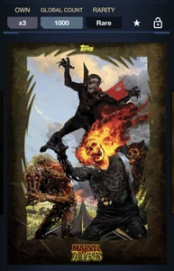 Topps Marvel Collect DIGITAL MARVEL ZOMBIES - GREEN - MAN THING GHOST RIDER - Picture 1 of 1