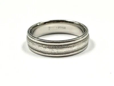 MENS SCOTT KAY 950 PLATINUM RIBBED BAND 11.5G SIZE 10.25 - Image 1 of 4