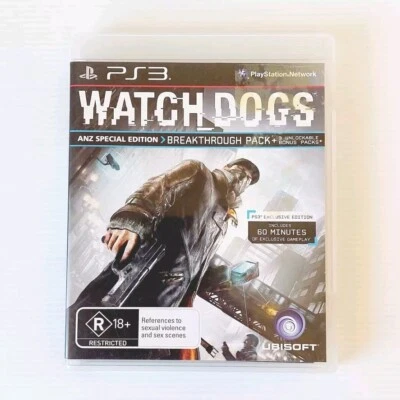 Watch Dogs ANZ Special Edition PS3 PlayStation 3 With Manual Free Tracked Post - Image 1 of 4
