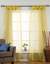 Olive Gold Tab Top Sheer Tissue  Curtain / Drape / Panel  - 84" - Piece