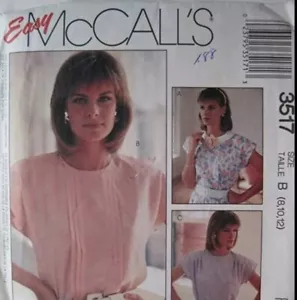 McCall's Pattern #3517 Misses Blouses Sizes 8, 10, 12 - Picture 1 of 2