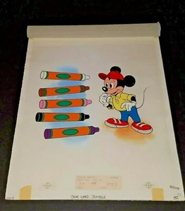 MICKEY MOUSE CRAYONS BOOK - ORIGINAL ART WORK  ON ACETATE WITH DISNEY COA - Picture 1 of 12
