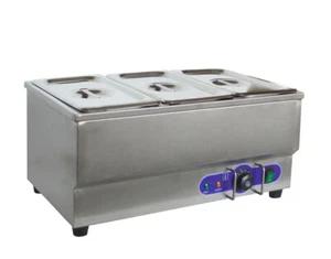 Desktop 3-Pan Electric Buffet Food Warmer stainless Commercial Steamer 6" Deep - Picture 1 of 4