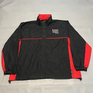 VTG PokerStars.com Jacket Men XL Zip Windbreaker Black Jack Poker Gamble-8626 - Picture 1 of 10