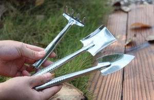 Stainless steel gardening shovel 3-piece set mini succulent planting tool - Picture 1 of 11
