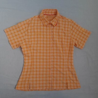 Mammut 女式纽扣衬衫 M 码短袖上衣格子户外远足 — 第 1/4 张图片