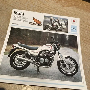Honda CBX650 E Custom CBX 650 1982 carte moto collection Atlas Japon - Photo 1/2