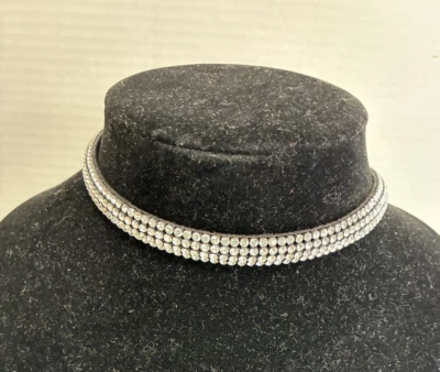 Authentic Swarovski Flexible WHITE Crystal Bracelet/Choker - Swan Logo - Image 1 of 4