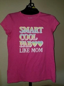 Cute Girl's Place Size XL  (14) Smart Cool Fab Like Mom Tee Shirt Lgtwght - Picture 1 of 8