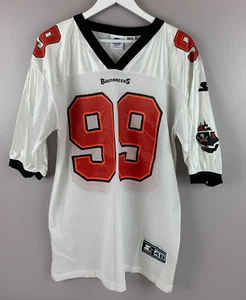 Warren Sapp 99 Jersey Vintage Starter White Tampa Bay Buccaneers Adult L Size 48 - Picture 1 of 4