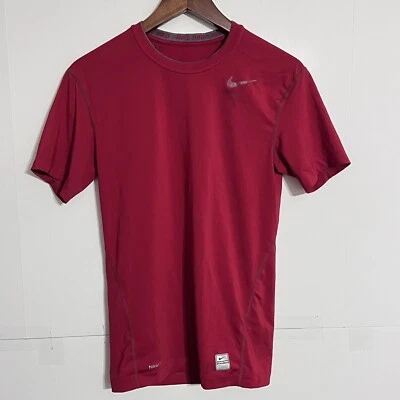 Camiseta Nike Pro Niños Talla M Roja Calce Ajustado Rendimiento Manga Corta Cuello Redondo Foto 1 de 4