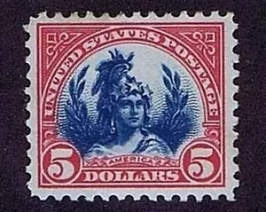 US 573 STATUA LIBERTA' ORIGINALE MAI USATA GOMMA NUOVA MAI INCERNIERATA $5, 1923, MOLTO BELLA - Foto 1 di 2