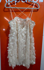 Zara Floral Sequin Mini Dress, Cream, Size Medium, New With Tag, Sf, 11072