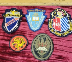 5X Patch LOT VINTAGE RANDOM MIXED EMBLEM SYMBOLS PREOWNED ST ORDER UNKNOWN - Picture 1 of 7