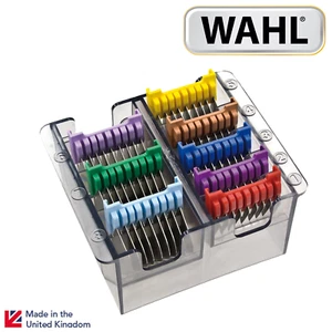 Wahl Stainless Steel Coloured Attachment Comb Set of 8 in Container 3379-100 - Zdjęcie 1 z 5