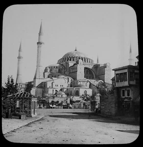 HAGIA SOPHIA GRAND MOSQUE CONSTANTINOPLE C1870 PHOTO Magic Lantern Slide TURKEY - Picture 1 of 3