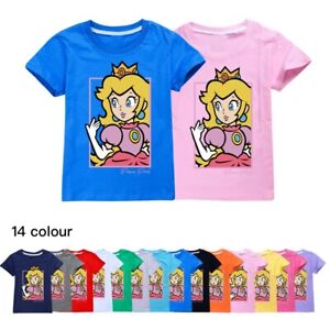 T-shirt décontracté manches courtes Grils Super Mario Princess Peach hauts cadeaux