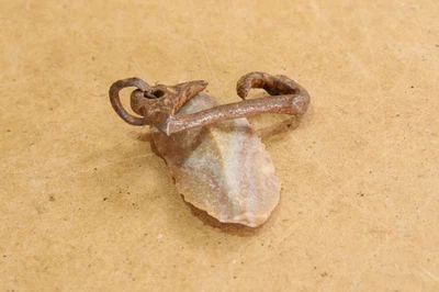 Antique Fireplace Hand Wrought Fire Starter Flint Striker Fire Making Camp 19th - Image 1 of 4