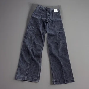 Abercrombie Kids Girls Black Wide Leg Jeans High Rise 13/14 Long New With Tags - Picture 1 of 7