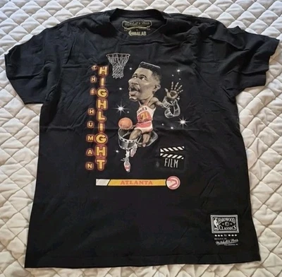 Camiseta Dominique Wilkins Atlanta Hawks Mitchell & Ness G Grande Preta  - Imagem 1 de 4