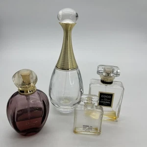 Lot Of 4 Vintage Perfume Bottles Coco Chanel Poison Christian Dior J’adore - Picture 1 of 11