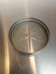 Antike Sterling Silber und Glas Untersetzer. - Bild 1 von 3