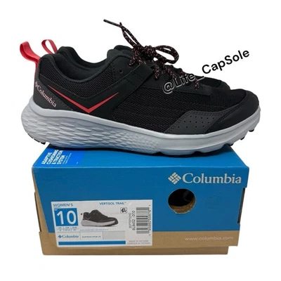 Zapatilla deportiva de senderismo talla 10 Columbia Vertisol negra punta redonda rosa sendero para mujer Foto 1 de 4