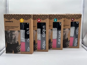 NUEVO PAQUETE DE 3 CALZONCILLOS BOXER PARA HOMBRE UMBRO 6" ENTREPIERNA 95% ALGODÓN ESENCIAL CORTE CLÁSICO - Imagen 1 de 17