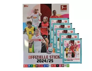 Topps Bundesliga Sticker Saison 2024/2025 / 1x Stickeralbum + 5x Stickertüten - Picture 1 of 3