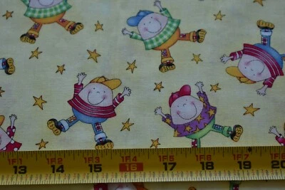 25" Long, Story Time Rhymes on Yellow Quilt Cotton, Henry Glass/Cubitt, N4528 - Image 1 of 4