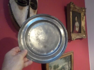 ASSIETTE  ETAIN DU 17 EME SIECLE . LOUIS 14 . TOULOUSE - Photo 1/4