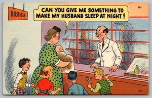A Comic Postcard, Can You Give Me Something to Make My Husband Sleep at Night ! - Picture 1 of 2