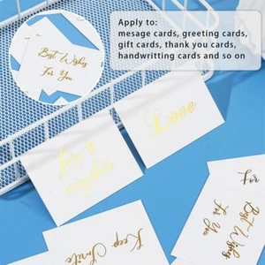 Design Gold Stamping White Greeting Card Handwriting Message Cards Thank You - Picture 1 of 23