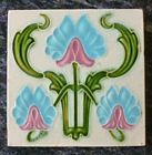 Jugendstil Fliese art nouveau tile England Blüten pink stilisiert rar super top