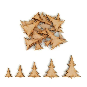 Bonito árbol de Navidad MDF formas artesanales madera blanco regalo adorno paquete - Imagen 1 de 4
